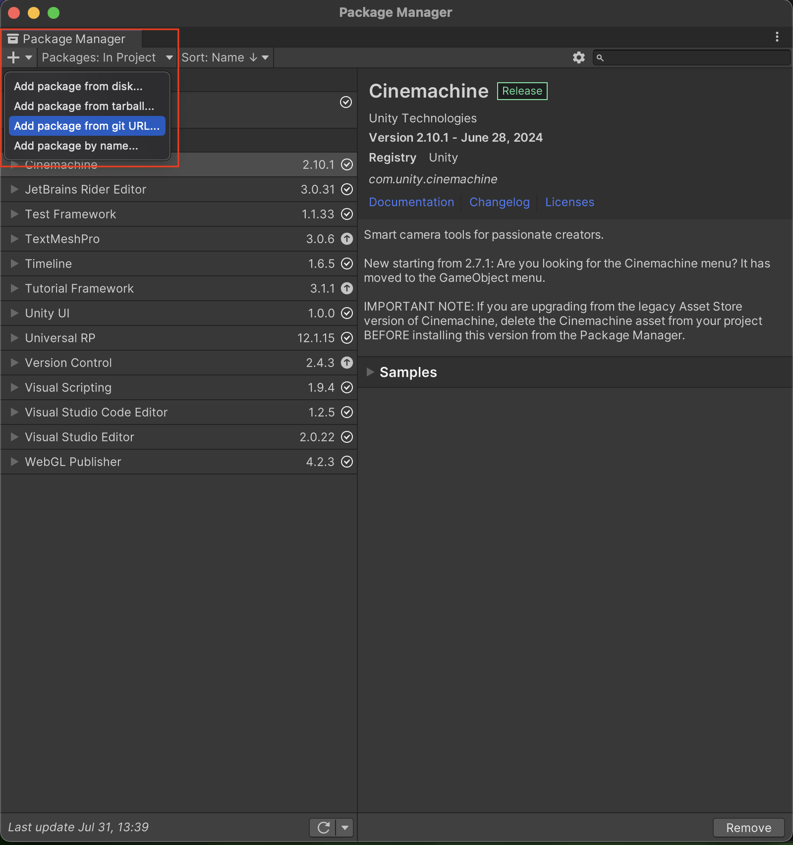 Unity Package Manager